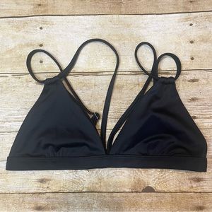 4th & Ocean Black Triangle Swim Top | S